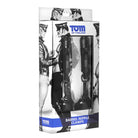 Product packaging for Tom of Finland barrel nipple clamps with leather-clad men illustrations