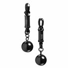 Tom Of Finland Barrel Nipple Clamps - black metal clips with spherical weights