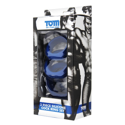 Tom of Finland Cock Ring Tom Of Finland 3 Piece Silicone Cock Ring Set at the Haus of Shag