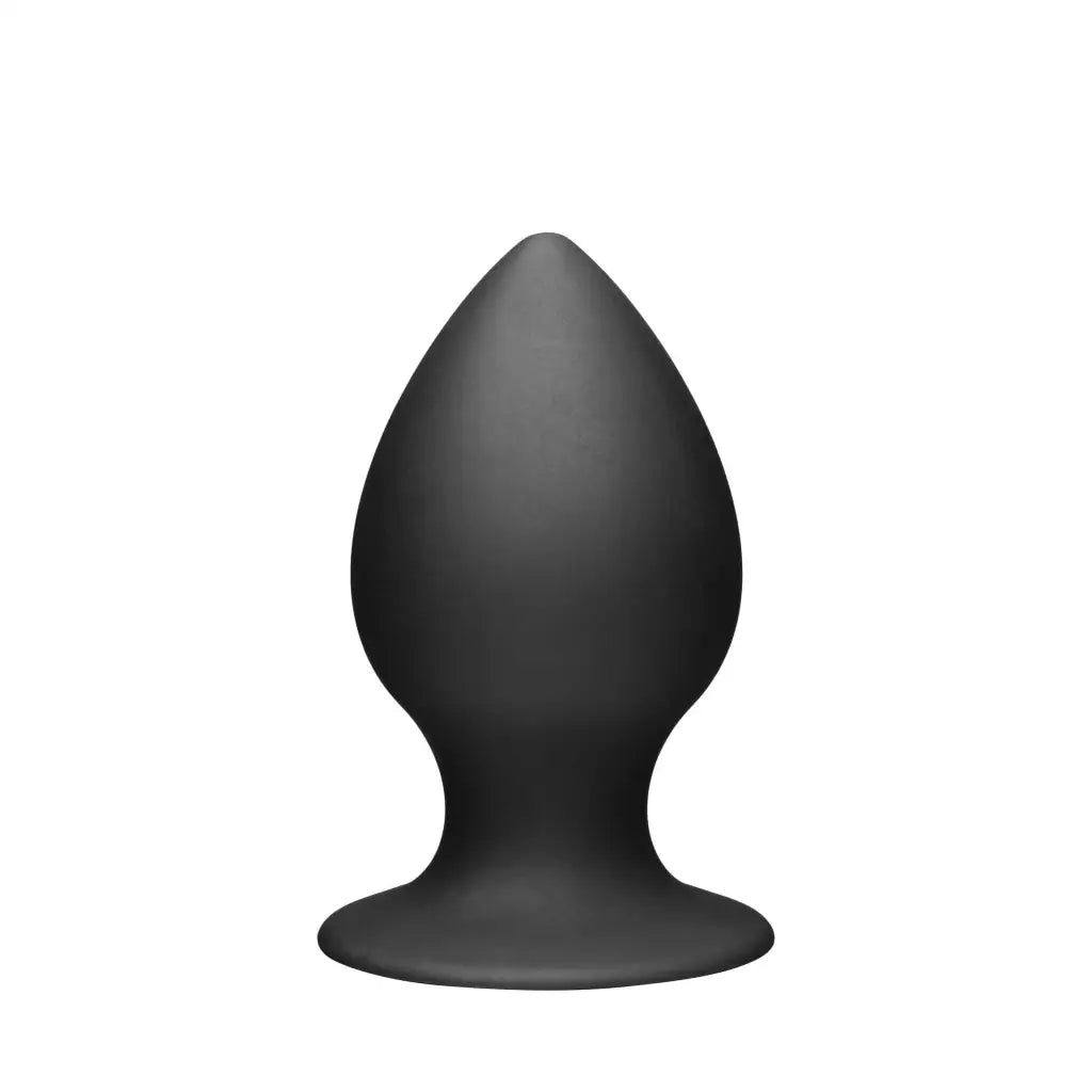 Black Tom Of Finland large silicone anal plug with tapered shape and flared base