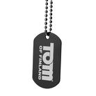 Dog tag-style pendant with ’rdm of finland’ on ball chain from Tom Of Finland Large Silicone Anal Plug