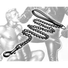 Tom Of Finland leash - sturdy metal chain with leather handle, durable inch chain