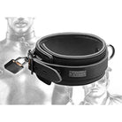 Tom Of Finland Neoprene Collar: Black leather collar with padlock and metal hardware