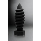 Tom Of Finland Screw U Silicone Anal Plug: Spiral-ridged, conical sculpture on hexagonal base