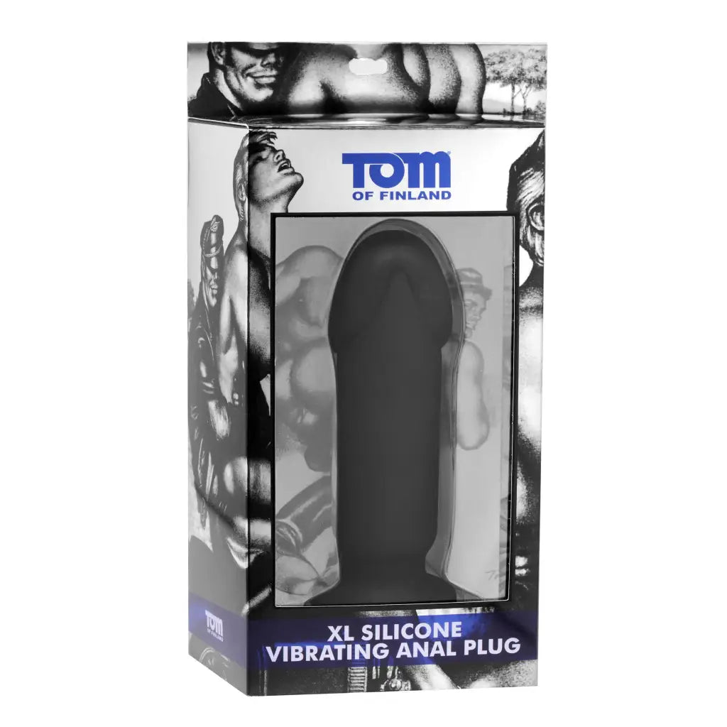 Tom Of Finland XL silicone vibrating anal plug in product packaging