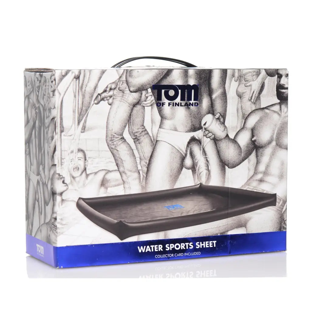 Tom of Finland Water Sports Sheet packaging with erotic artwork, ideal for water sports lovers