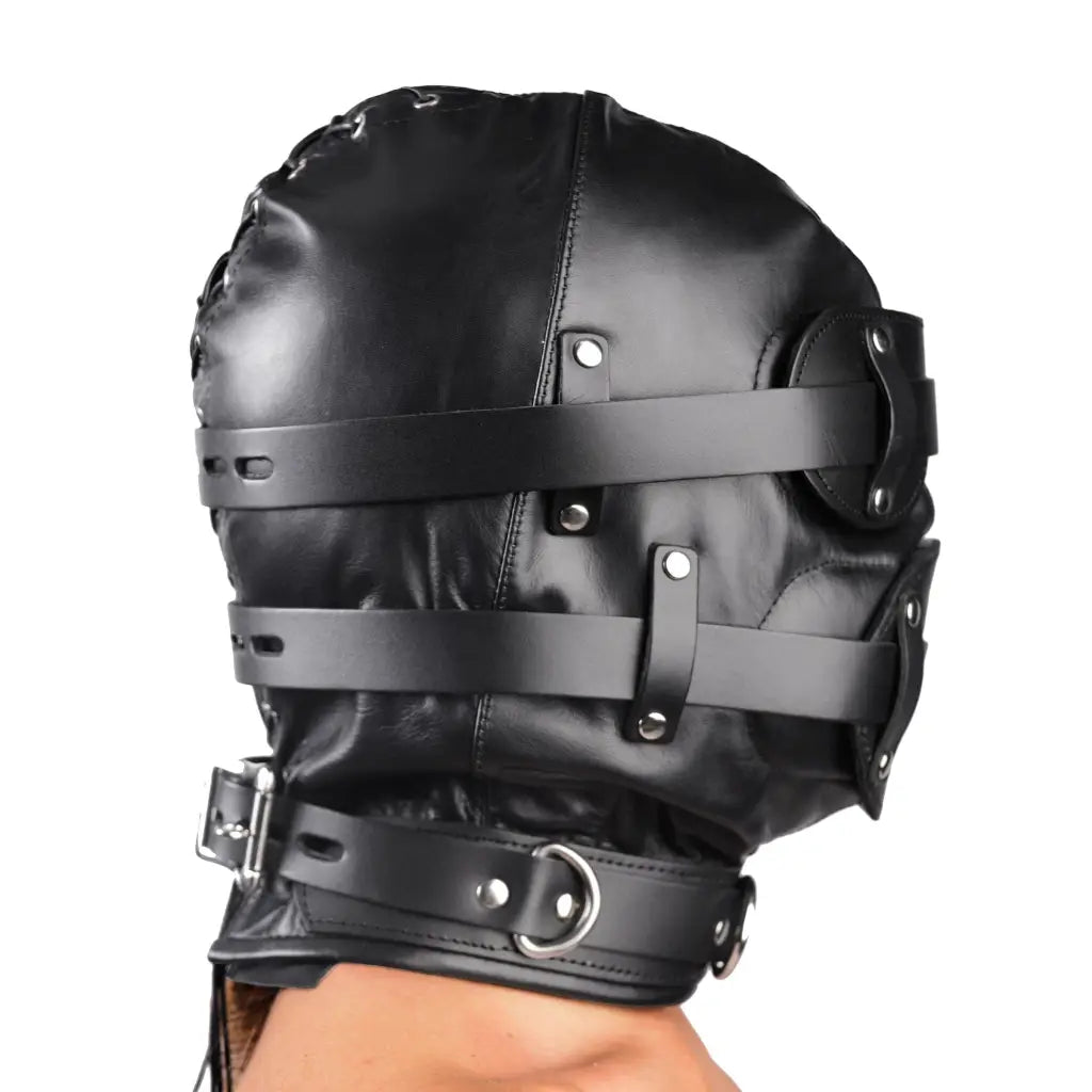 Strict Leather Hood Small / Medium Total Lockdown Leather Hood at the Haus of Shag