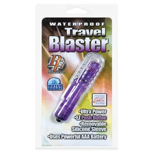 CalExotics Stimulators Purple Travel Blaster W/silicone Sleeve Waterproof at the Haus of Shag