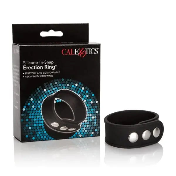 CalExotics Sextoys for Couples Tri Snap Erection Ring Silicone at the Haus of Shag