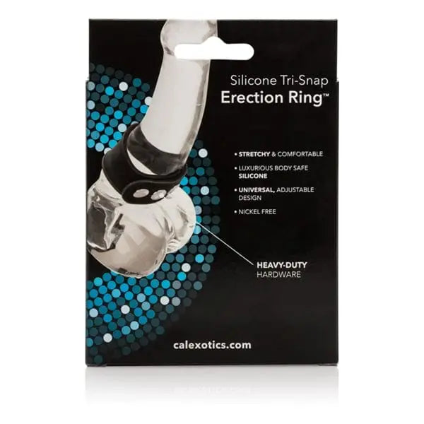 CalExotics Sextoys for Couples Tri Snap Erection Ring Silicone at the Haus of Shag