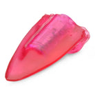 Pink translucent guitar pick in Trinity Lick It! silicone tongue vibe product display