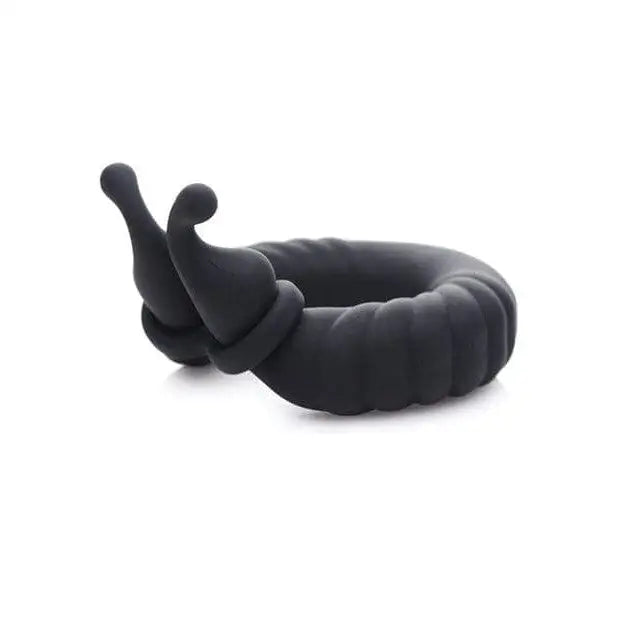 Trinity Vibes Penis Enhancement Trinity Men 10x Cobra Dual Stimulation Silicone Cock Ring - Black at the Haus of Shag