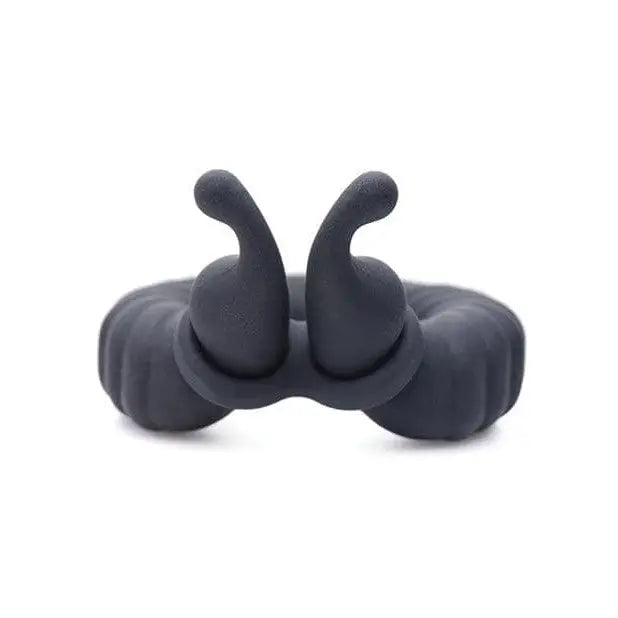 Trinity Vibes Penis Enhancement Trinity Men 10x Cobra Dual Stimulation Silicone Cock Ring - Black at the Haus of Shag