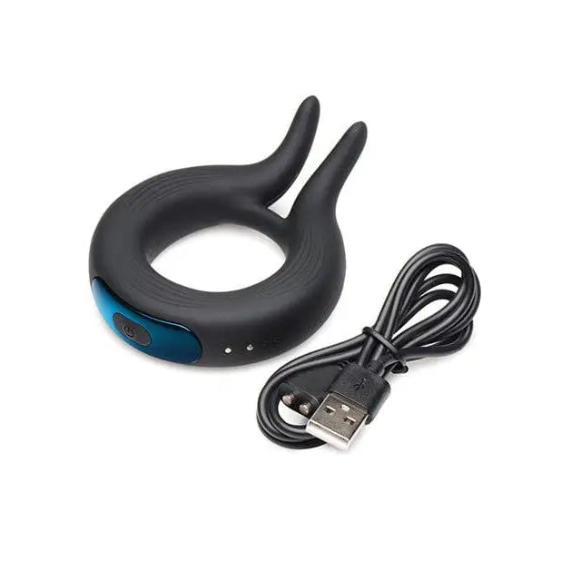 Trinity Vibes Penis Enhancement Trinity Men 10x Cock Viper Dual Stimulation Silicone Cock Ring - Black at the Haus of Shag