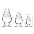 Master Series Plug Clear Triple Cones 3 Piece Anal Plug Set at the Haus of Shag