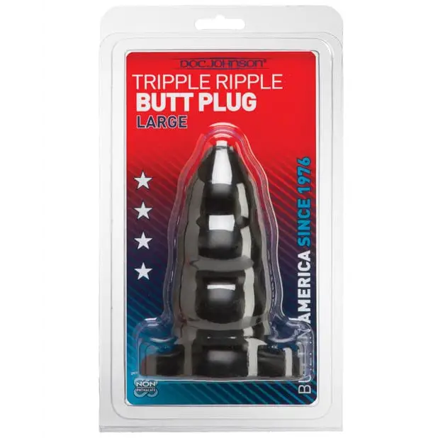 Triple Ripple Butt Plug for enhanced pleasure and stimulation in triple plug design