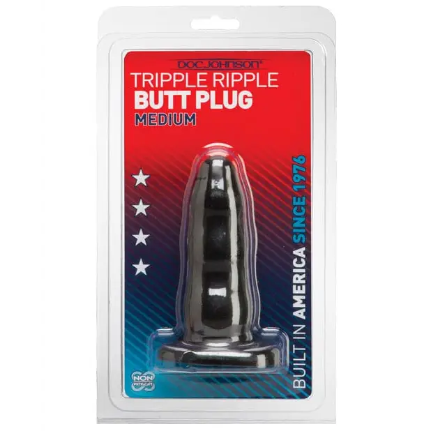 Triple Ripple Butt Plug medium size for enhanced pleasure and comfort