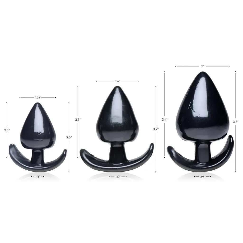 Master Series Plug Triple Spades 3 Piece Anal Plug Set at the Haus of Shag