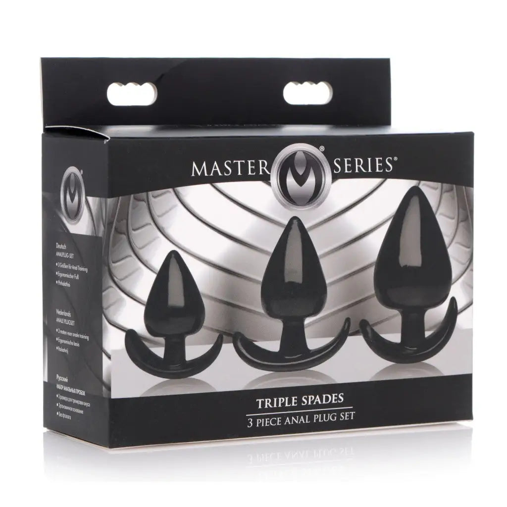 Master Series Plug Triple Spades 3 Piece Anal Plug Set at the Haus of Shag