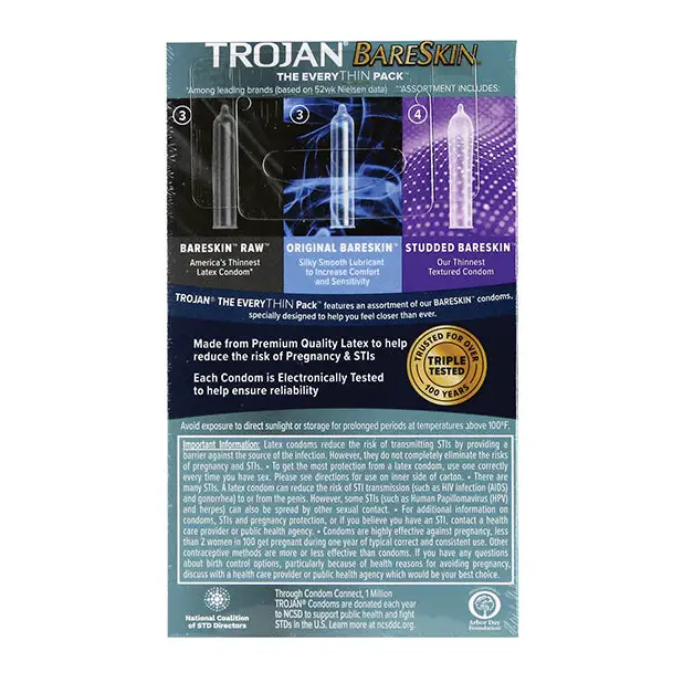 Trojan Bareskin Everythin 10 Ct - Condoms