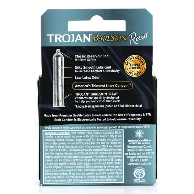 Trojan Bareskin Raw 3-Pack - Condoms