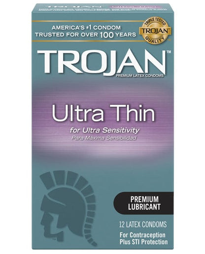 Trojan Condoms 12 Trojan Ultra Thin Condoms at the Haus of Shag
