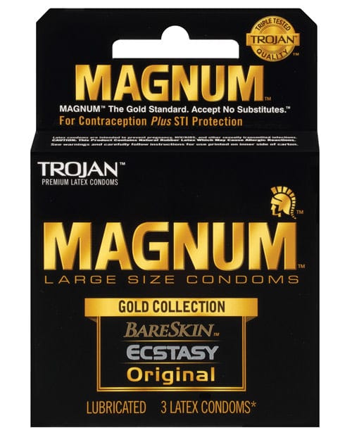 Trojan Condoms 3 Trojan Magnum Gold Collection - Box Of 3 at the Haus of Shag