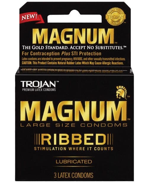 Trojan Condoms 3 Trojan Magnum Ribbed Condoms at the Haus of Shag
