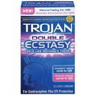 Trojan Double Ecstasy Condom for men, featuring Trojan Plus Extra Strength for enhanced pleasure