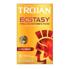 Trojan Ecstasy Ultra Ribbed Condoms with UltraSmooth Lubricant - Condoms