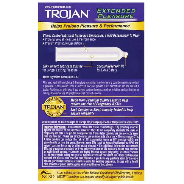 Trojan Extended Pleasure condoms for longer-lasting intimacy and enhanced pleasure