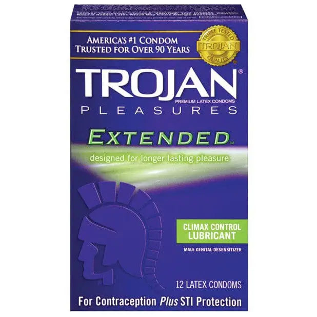 Trojan Extended Pleasure Condoms with extra strength for prolonged pleasure and protection