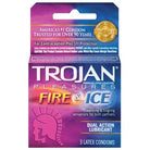 Trojan Fire & Ice Condoms - Box Of 3 with Fire Gel for Men - Enhance Your Experience