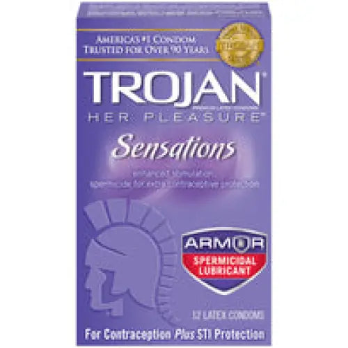 Trojan Her Pleasure Sensations Armor Spermicidal 12pk - Condoms