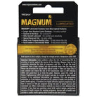 Trojan Magnum Condoms box featuring ’trojan magna gold li-ion-free lue’ on the packaging