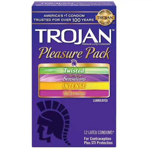 Trojan Pleasure Condoms - Asst. Box Of 12: Enhance intimacy with Trojan Pleasure Pack