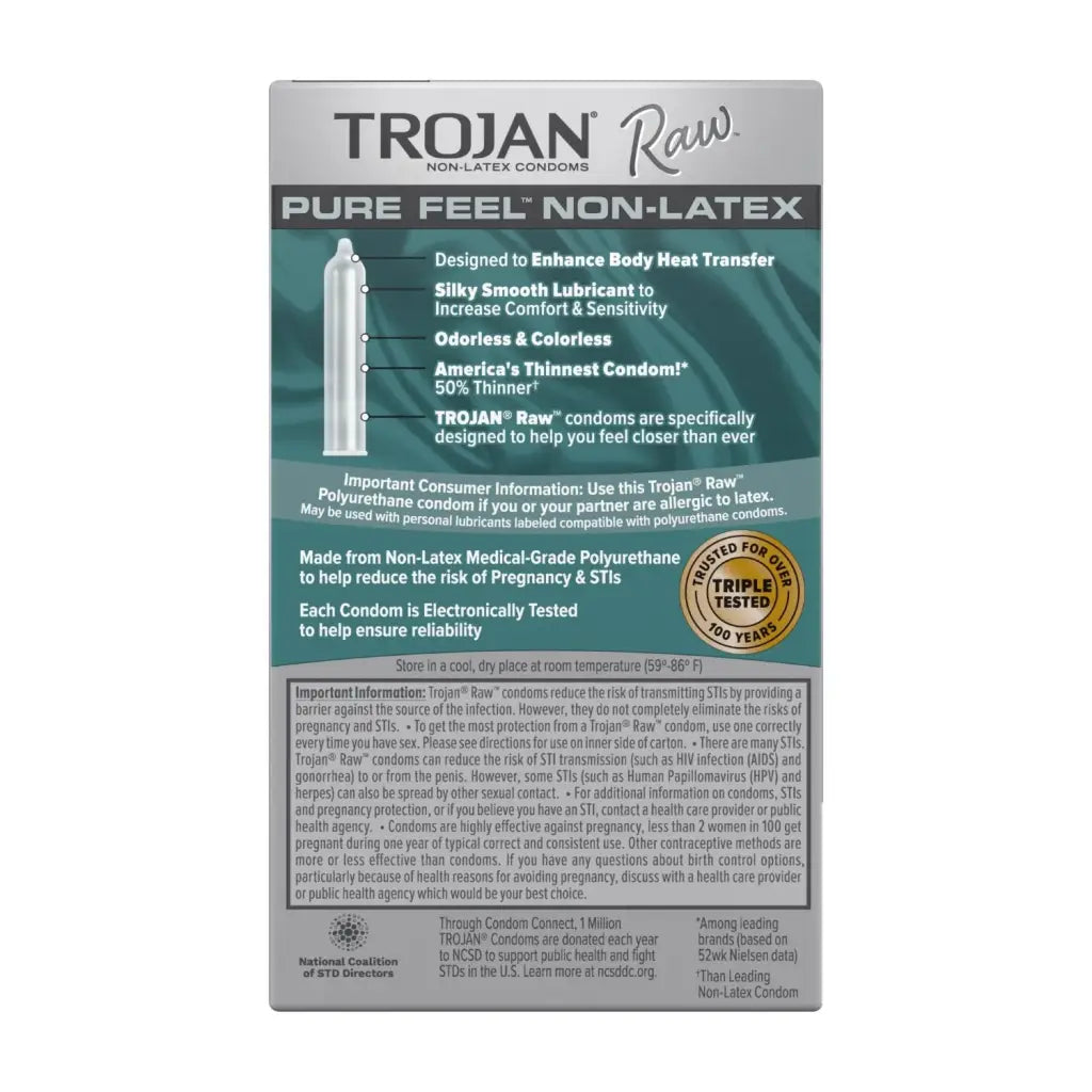 Trojan Raw Pure Feel Non-latex 10 Pack - Condoms