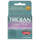 Trojan Ultra Thin Armor Spermicidal - Box of 3 for extra protection with spermicidal lubricants