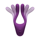 Tryst V2 Bendable Multi Zone Massager with Remote in purple and white, featuring two ears