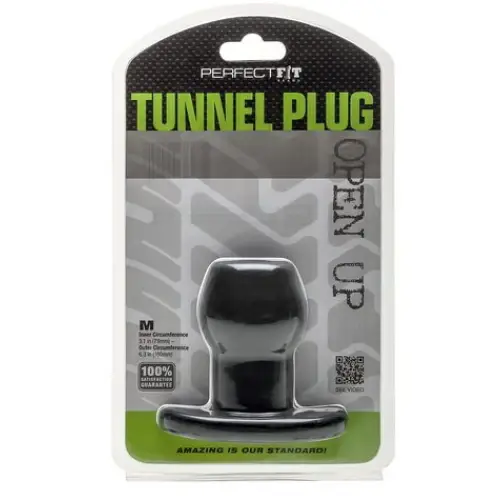 Tunnel Plug Medium Black - Butt Plug