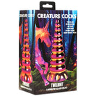 Super smooth Creature Cocks Twilight Rainbow Glass Dildo with spiral unicorn design