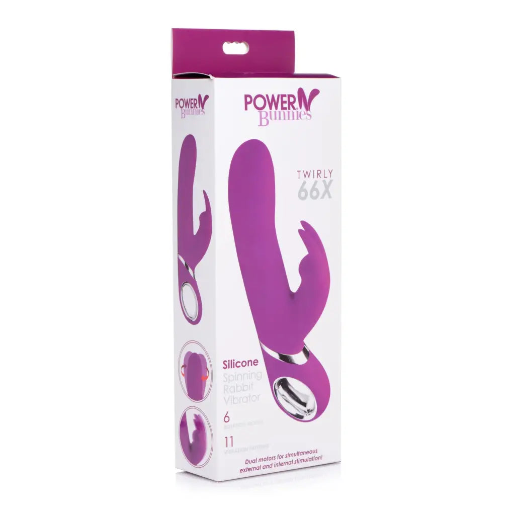 Curve Novelties Vibrator Twirly 66x Spinning Silicone Rabbit Vibrator at the Haus of Shag