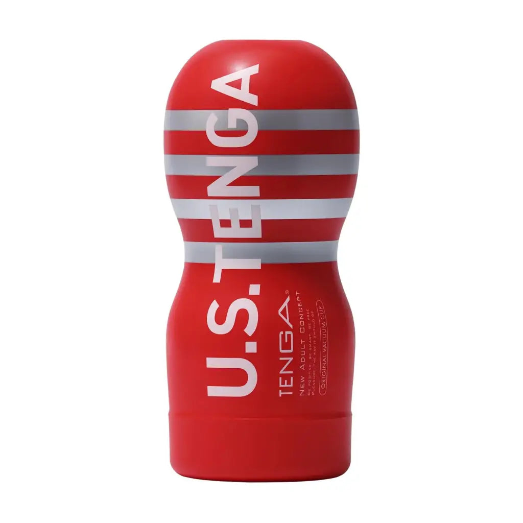 Red and white U.S.TENGA Original Vacuum Cup for ultimate personal pleasure and satisfaction