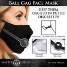 Under Cover Ball Gag Face Mask with adjustable straps and removable rubber ball gag