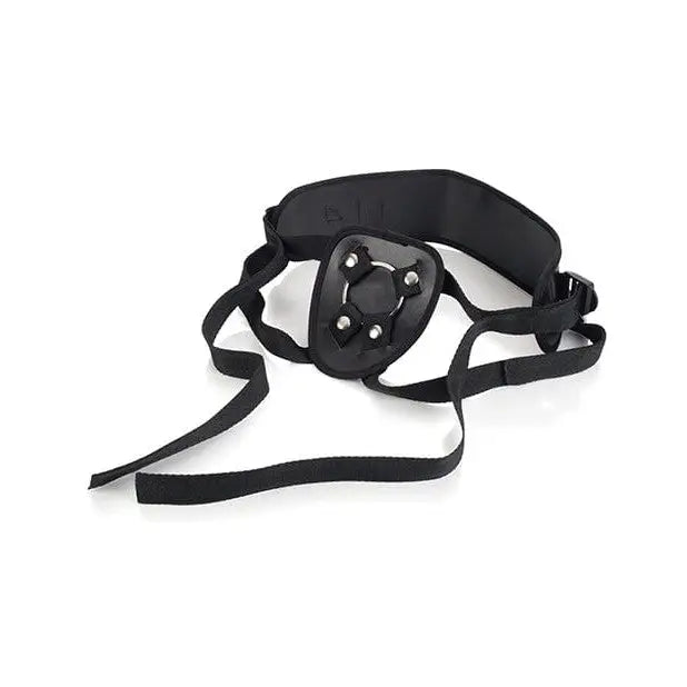 Black adjustable strap-on power support harness with circular attachment point - Love Rider