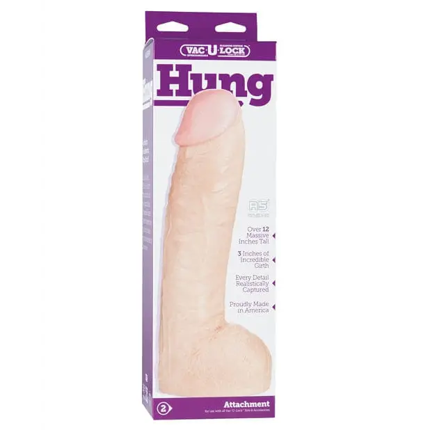 Doc Johnson Strap Ons White Vac-u-lock 12.5 Hung Attch at the Haus of Shag