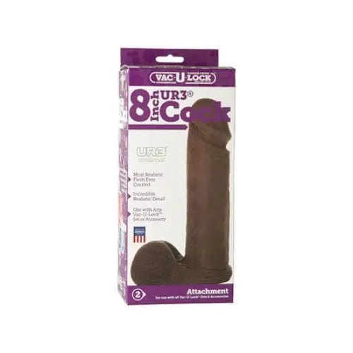 Doc Johnson Dildos Black Vac-U-Lock - 8-Inch ULTRASKYN Cock Black at the Haus of Shag