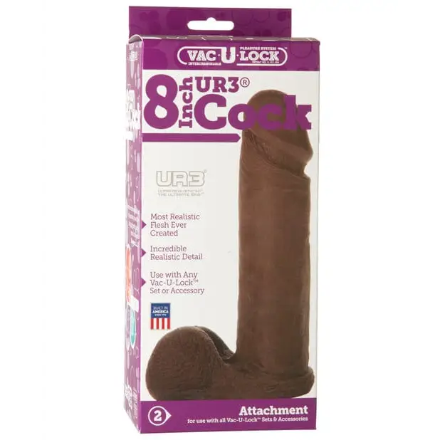 Doc Johnson Dildos Black Vac-U-Lock - 8-Inch ULTRASKYN Cock Black at the Haus of Shag