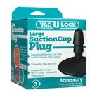 Vac-u-lock Large Suction Cup Plug - Black; secure suction cup for versatile use