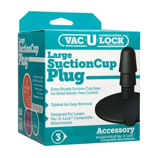 Vac-u-lock Large Suction Cup Plug - Black; secure suction cup for versatile use